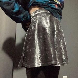 Shiny silver skirt